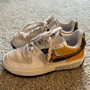 NIKE AIR FORCE TORTOISE SHELL & ORANGE